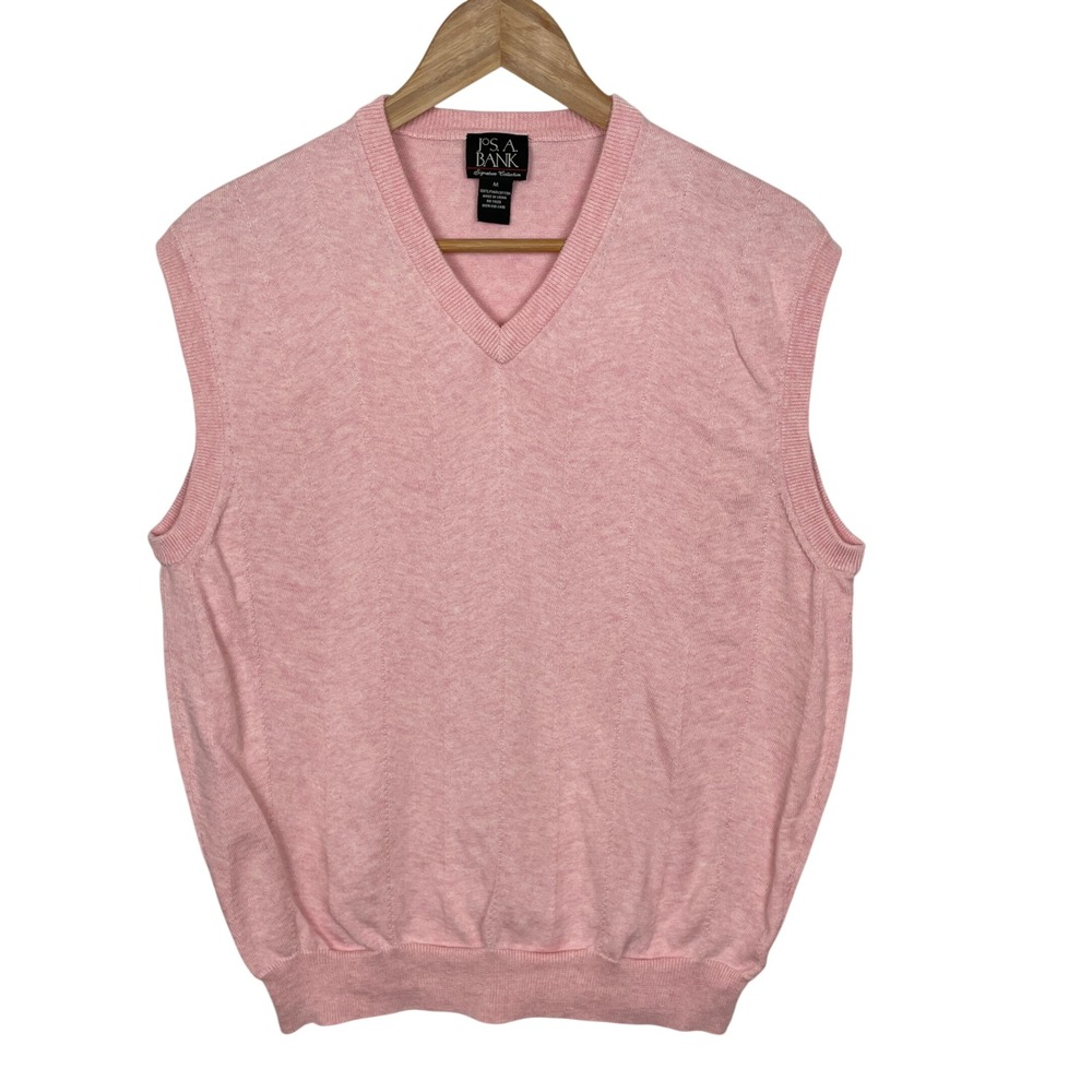 Jos A Bank Signature Collection Pima Cotton Sweater Vest Mens M V-Neck Preppy